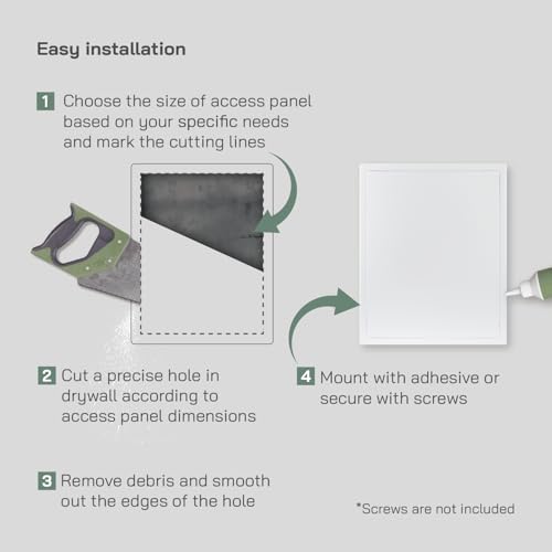 Vent Systems 16'' x 20'' Inch White Stainless Steel Access Panel - Easy Access Doors - Access Panel for Drywall, Wall, Electrical and Plumbing Service Door by Vent Systems - Image 4