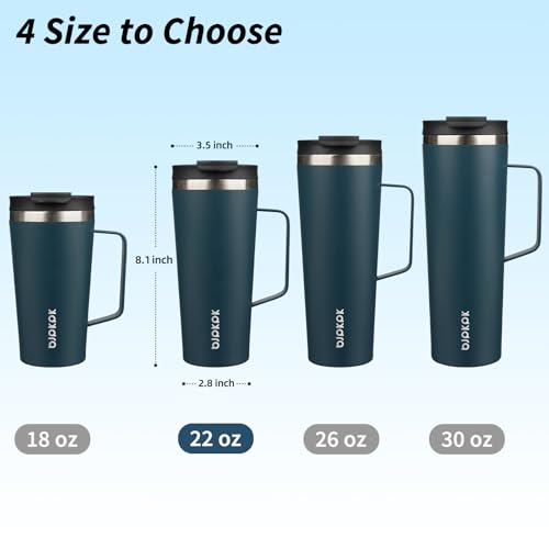 Image of BJPKPK 22oz Insulated Tumbler with Handle, Lid & Straw, Stainless Steel
