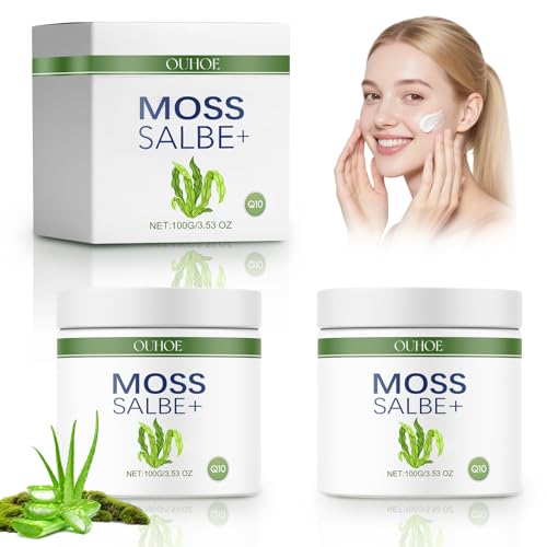 2 x 100 g Moszalf Plus, bekroonde moszalf voor gezicht en rimpels, actieve huidherstellende moszalf, antirimpelcrème, moszalf met direct effect voor gezicht en rimpels