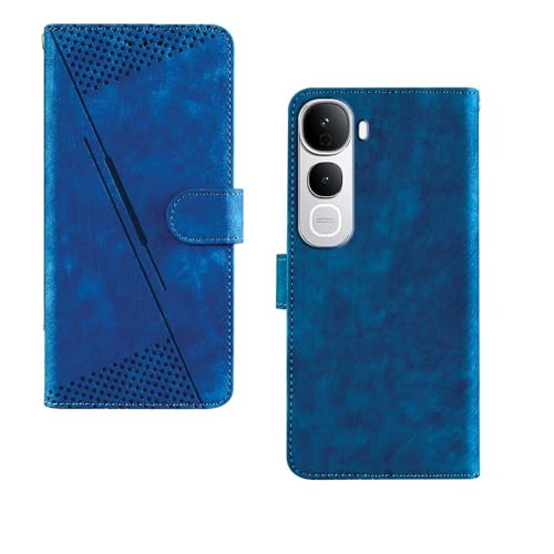amazon basics Vivo Y400 Pro 5G Flip Cover | Card Pockets Wallet & Stand | Flip Cover for Vivo Y400 Pro 5G (Executive Blue)