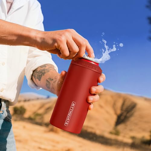 Image of 3 in 1 Slim Can Cooler for 12 OZ Skinny Can, Regular Can & Beer Bottle - Keep Cold for 6 Hours - Double Walled Insulated Stainless Steel Vacuum Beverage Can Insulator