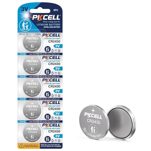 CR2430 3V Lithium Battery, Pack of 5 Coin Battery Fully Compliant with Safety Standards