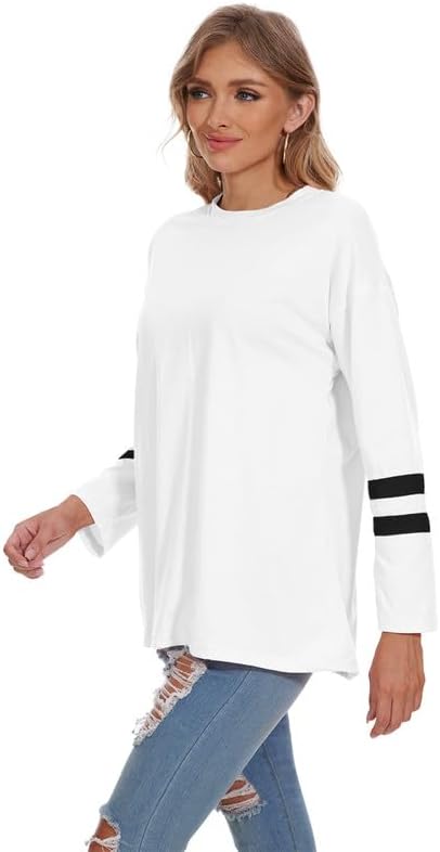 Women's Long Sleeve T Shirts Loose Casual Crewneck Tunic Tops Soft Blouse Oversized - Image 7