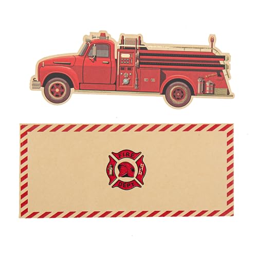 Artyfetes Uitnodigingskaarten, brandweerman, 18 x 7 cm, 8 stuks