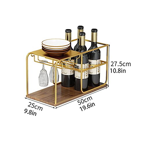 Soporte rústico para 4 botellas de vino de madera y metal miniatura 2