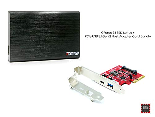 Fantom Drives Csd1000B-W-Ha Micronet Technology External Ssd 1Tb Usb 3.1 Gen 2 Type-C 10Gb/S With Pcie Host Adapter - Windows - Gforce 3.1 Ssd Series 2.5 Inches Brushed Black #TOP12