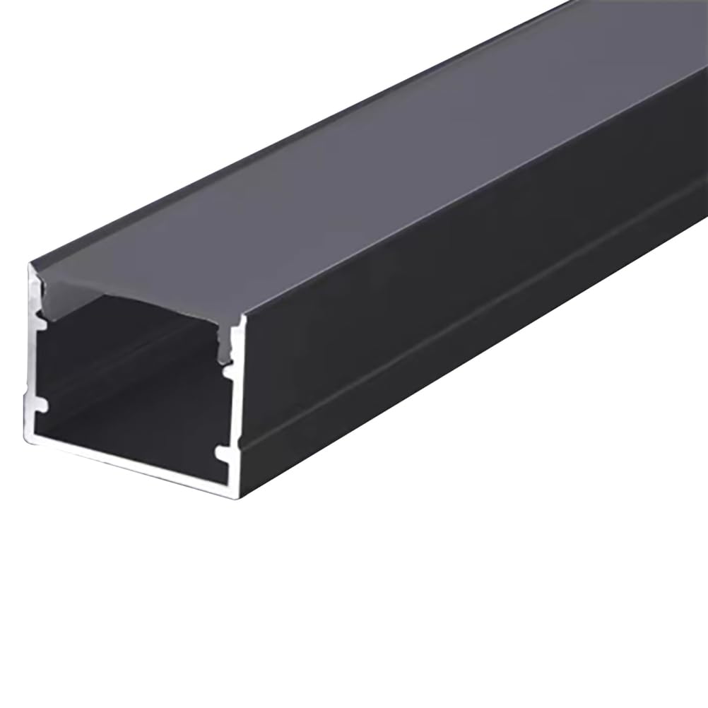 Difusor LED de perfil de aluminio en forma de U para tiras de luz, 6 metros de longitud, cubierta blanca lechosa, ideal para sistemas de iluminación de riel