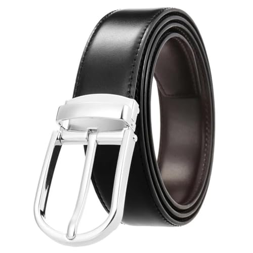 Men's Reversible Belt Natural Cow Leather Hard Zinc Alloy Buckle Belt Genuine Leather Trousers Belts2
