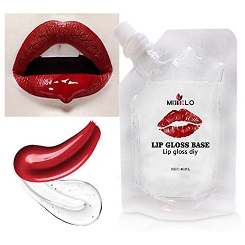 weixinbuy Moisturize Lip Gloss Base, Lip Gloss Base Oil Material Lip Makeup Primers, Non-Stick Lipstick Primer Lip Gloss Base For DIY Handmade Lip Balms Lip Gloss(40ml) Cover