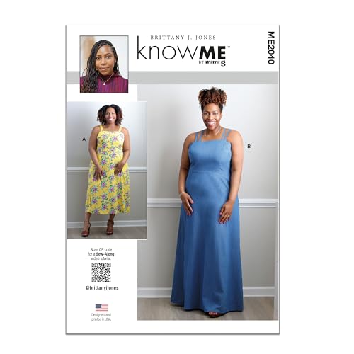 Know Me Misses' Strappy Dress Sewing Pattern Kit, Design Code ME2040, Sizes 10-12-14-16-18
