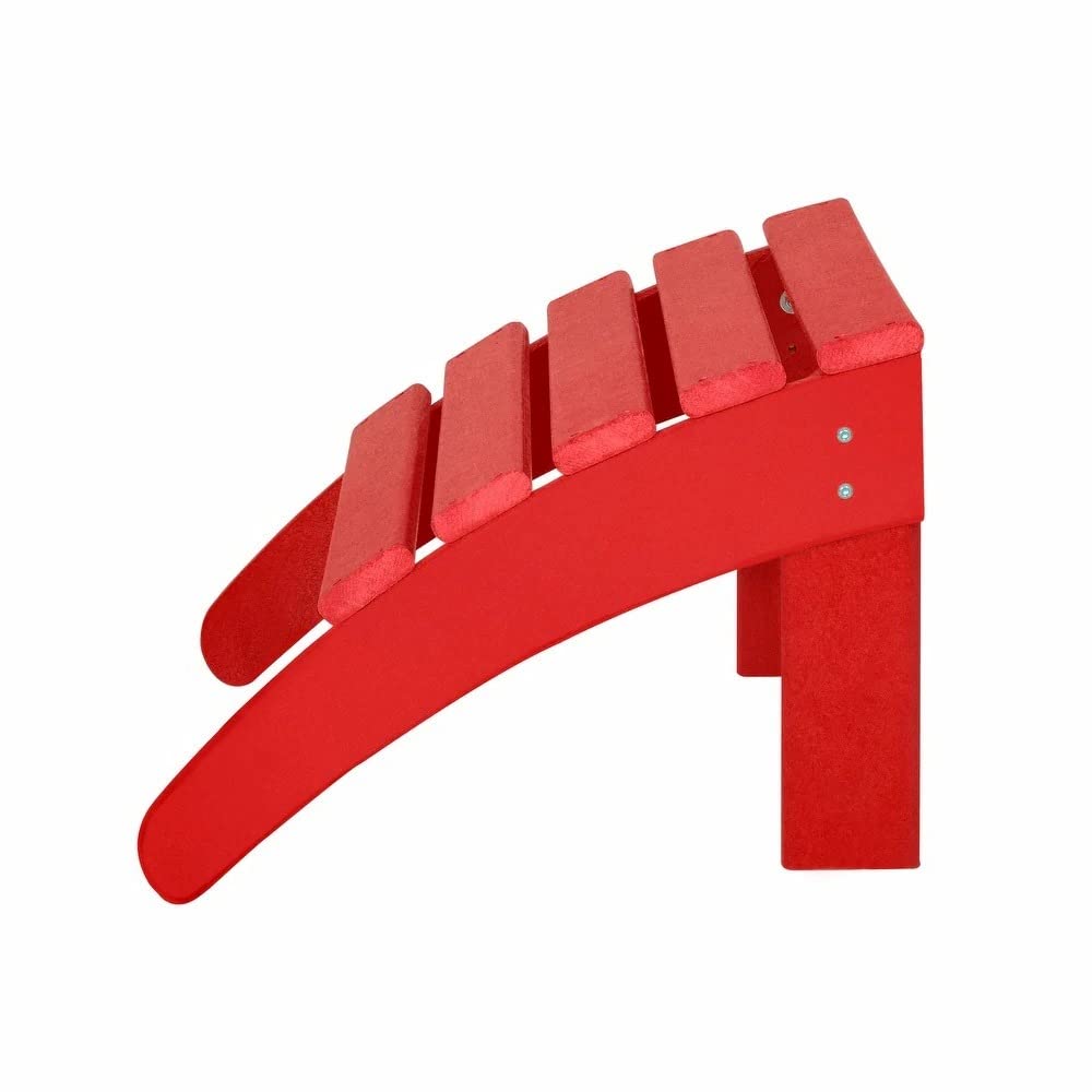 Red Color Plastic, Stainless Steel Material Foldable Ottoman Outdoor Patio Furniture 18.7 in. D X 20 in. W X 13.5 in. H Size, Weather Uv & Fade Resistant | All Season Pretty Cherry Shade, Durable