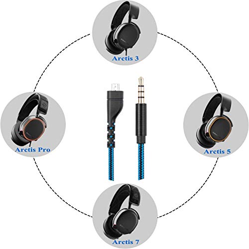 Aimuli Replacement Audio Cable For Steelseries Arctis 3, Arctis Pro Wireless, Arctis 5, Arctis 7, Arctis Pro Gaming Headset 2M/6.5 Feet(Blue) #TOP3