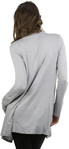 Image of ToBeInStyle Womens Open Front Long Sleeve Lightweight Asymmetrical Draped Cardigan with Side Pockets