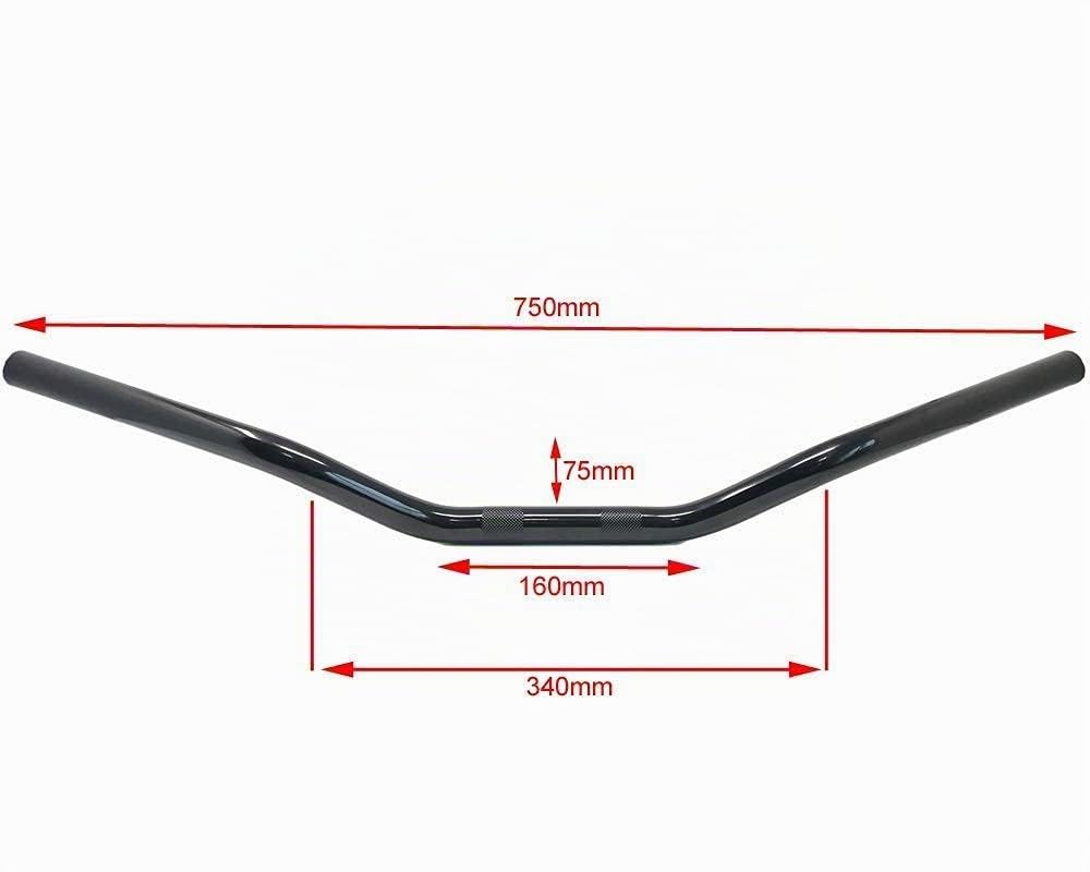 Guidon Moto 25mm pour Roadster | Longueur 75cm adaptable pour Triumph Bonneville Speed Street Twin et compatible avec Harley Davidson Sportster (certaines modeles)