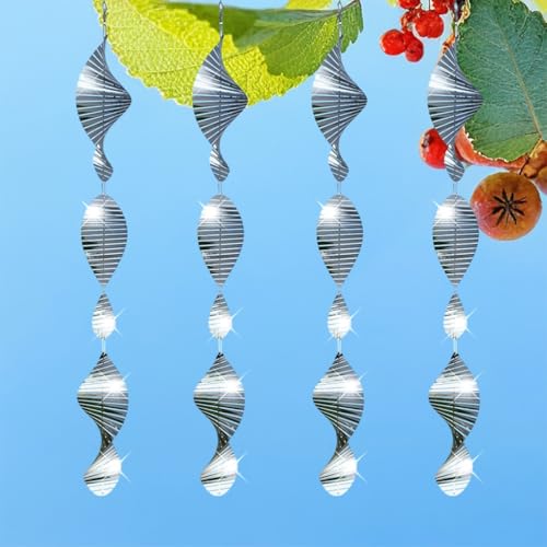 12PCS Bird Deterrents for Outside Patio, 3D Stainless Steel Bird