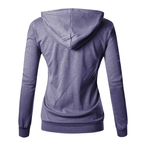 Image of GIVON Basic Lightweight Zip-Up Hoodie Long Sleeve Thin Jacket for Women with Plus Size