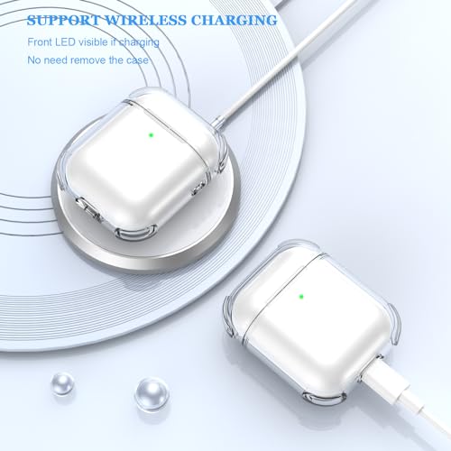 Image of for Airpod Case with Cleaner Kit, Crystal Clear Cover | Highly Transparent Anti-Yellowing TPU,Shockproof,Scratch-Resistant,Travel-Ready Keychain Cover for Work,Gym,Clear white