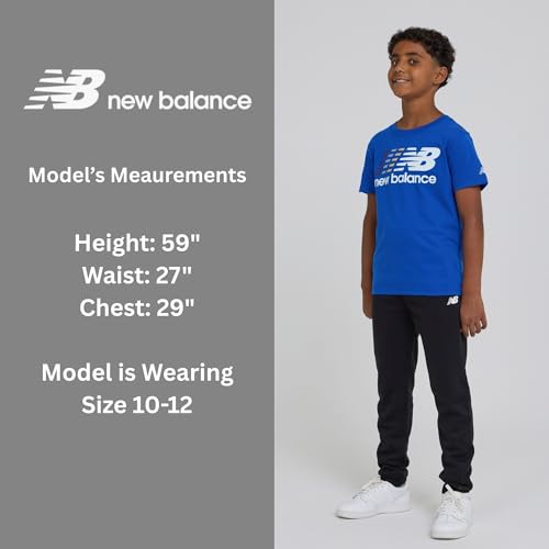 New Balance 3Pc Sweatsuit for Boys & Toddlers - Pullover Hoodie, T-Shirt, Jogger, Kids Soft Cotton Blend Fleece (2T-12)3