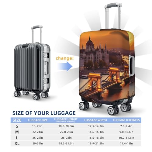 Elastic Travel Luggage Cover for Suitcase Tsa Approved Stretch Scratch-Resistant Suitcase Protector Cover Washable Sunset in Budapest Baggage Covers Fits 18-32 Inch Luggage Case2