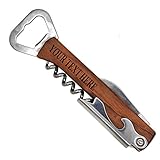 My Personal Memories Custom Engraved Wine and Beer Corkscrew Multi Tool - Personalized with Your Text (Wood)