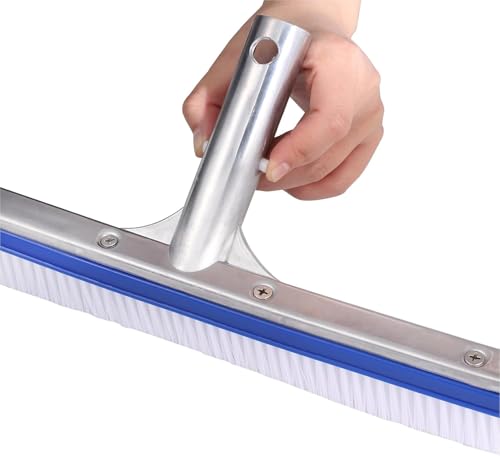 Banax Pool Brush Head, 17.5\" Pool Brushes for Cleaning Pool Walls, Curved Ends High-Efficiency Pool Scrub Brush,Premium Nylon Bristles Pool Brush with EZ Clip - Thumbnail 6