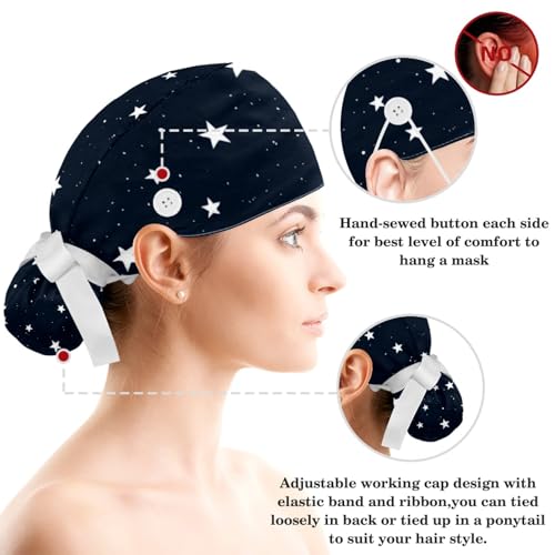 Gorros Quirúrgicos para Mujeres con Bandas para el Sudor miniatura 3