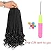 Wavy Ends 3S Box Braids Crochet Braiding Hair Extensions Black Color Synthetic Goddess Box Braids With Free Curly End Crochet Braids For Woman Girls 22strands/pack (14inch, 1B)
