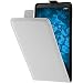 Produktbild PhoneNatic Kunst-Lederhülle kompatibel mit Huawei Mate 8 - Flip-Case weiß + 2 Schutzfolien