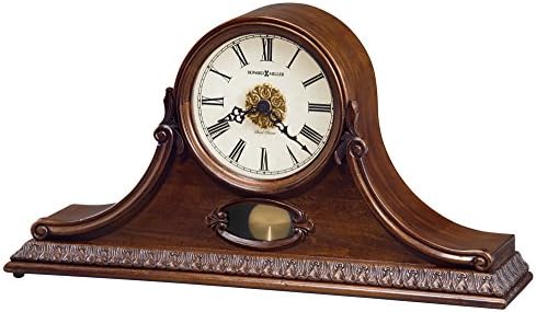 Howard Miller Reloj de repisa Humphrey 635-143 - Acabado en Cerezo Hampton Envejecido, decoración rústica para el hogar, diseño Vintage Envejecido, Detalles en Negro, Movimiento de Cuarzo