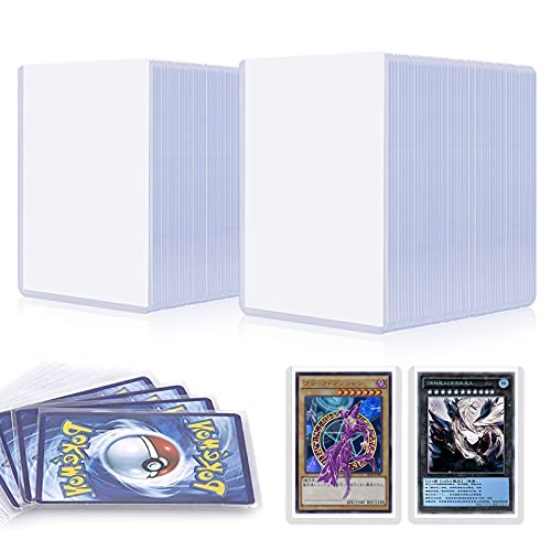 100 Pieces Top Loaders For Cards Card Sleeves, TOROKOM Card Loader Sleeves for Trading Card Soft Clear Protective Card Sleeves Holder Fit for Baseball Card, Sports Card, Yugioh, Pokemon Card (4 Packs)
