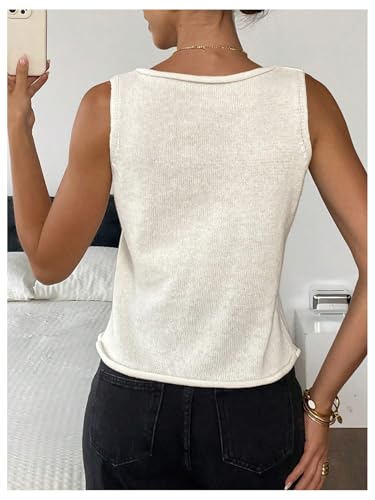 SOLY HUX Women's Floral Sweater Vest Fall Crewneck Sleeveless Casual Knit Tank Tops2