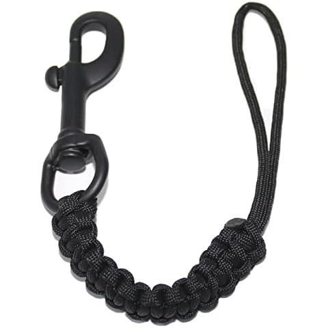 Paracord Torch Lanyard with Swivel Bolt Snap Braided Lanyard Ring Hook Clip for Key Knife Torch Backpack Black Stainless Steel 316 EDC Survival Kit Diving 1 Piece / Pack Cover