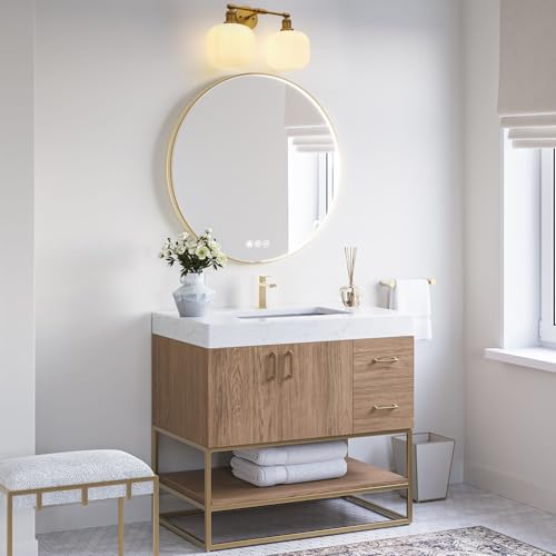 Image of Pathson 2 Lights Milk White Globe Wall Sconce, Hardwired Antique Double Sconce for Living Room Home Decor, Striped Glass Bathroom Vanity Light, E26 Bulb Base