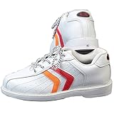 ZHENSI Bowlingschuhe Herren Damen Leder Anti-Rutsch Atmungsaktiver Puffer,Weiß,43 EU