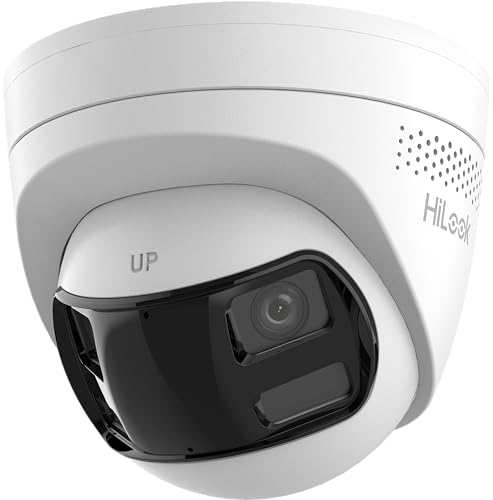 Hikvision Cámara de red interior de 6 MP, estilo de torreta fija, resolución de 3632 x 1632, lente dual, gran angular de 180°, luz híbrida inteligente, audio bidireccional, clasificación IP67