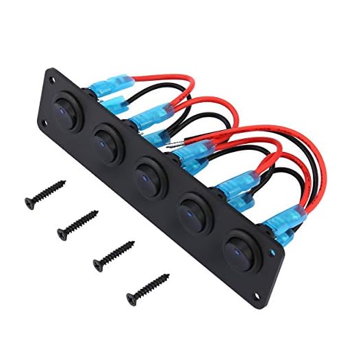 Lorenlli 5 gäng 12 V vippbrytare för bil marin båtbrytare överbelastningsskyddad LED-ljus vippbrytare panel krets
