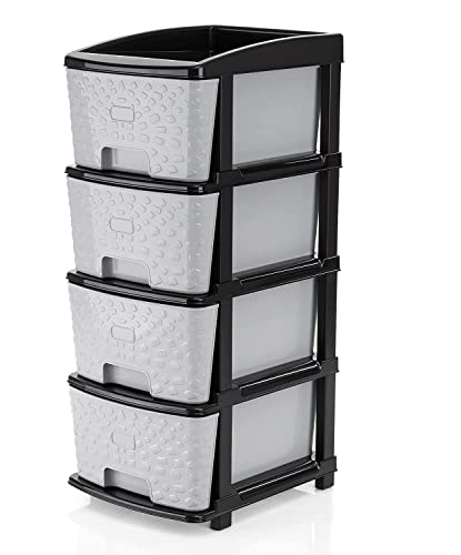 Image of Sweese 4-XL Drawer Multipurpose Drawer Plastic Modular Chest Storage Organizer Home, Office, Parlor, School, Doctors, Home and Kids(Dimension-30cmx38cmx80cm) (4XL)