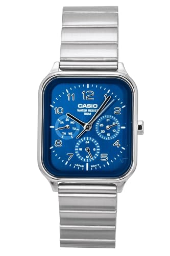 Casio MTP-M306D-2A Montre classique en acier inoxydable, finition premium et verre minéral