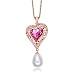 Produktbild DYD Geburtstagsgeschenk Schmuck, Wunderschöne Liebe Halskette Halsketten für Frauen Rosegold mit Schmuck Geschenkbox Herz Kette mit Perlenanhänger für Valentinstag, Muttertag
