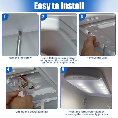 WRX735SDBM04 WRX735SDHZ00 WRX735SDHV00 WRF555SDFZ05 WRF555SDFZ08 WRX735SDHZ01 WRF555SDHV01 WRF555SDHV02 WRF555SDFZ03 Light Replacement for Whirlpool Refrigerator LED Light, Fit for Maytag MFI2570FEZ05 by Alinwirsy - Used condition - Image 6