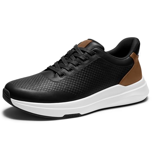 Coostar Mens Black Dress Shoes Men's Oxfords with Arch Support Orthopedic Walking Sneakers Comfortable Business Shoe Black Size 10.5