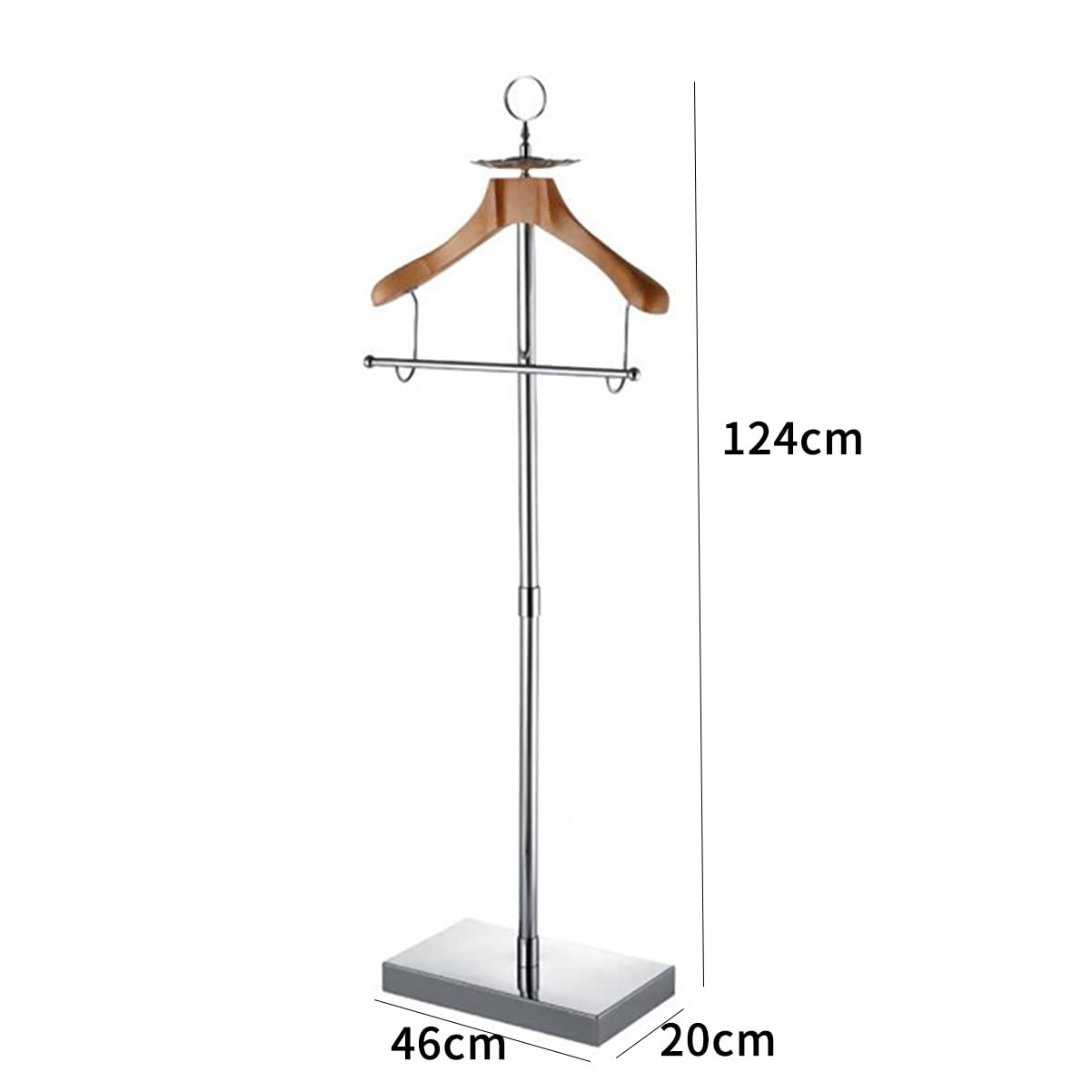 Servomuto autoportante per Uomo/Donna in Acciaio Inox e Legno con Base Robusta per Camera da Letto e Ufficio