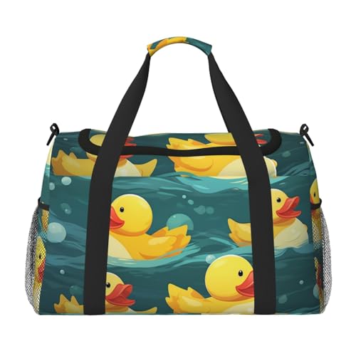 Rubber Ducks Travel Duffel Bag Lightweight Waterproof Carry On Tote Bag Foldable Weekender Overnight Bags Sport Gym Bag For Women Men