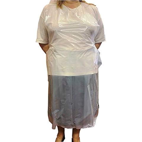 White Plastic Aprons Disposable Polythene UK Manufacturer NHS Spec PPE (100) Cover