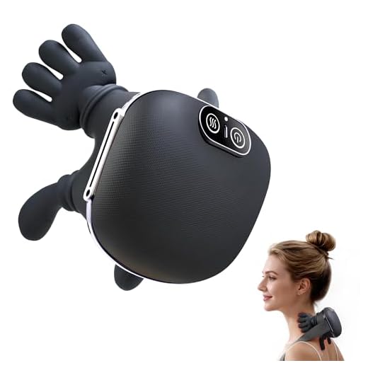 CRECAD Masajeador Cervical y Espalda con Calor - Eléctrico Maseajor de Cuello y Hombros con 3 Niveles de Intensidad y 2 Niveles - Inalámbrico Shiatsu Neck Massager Regalos para Hombres Mujeres