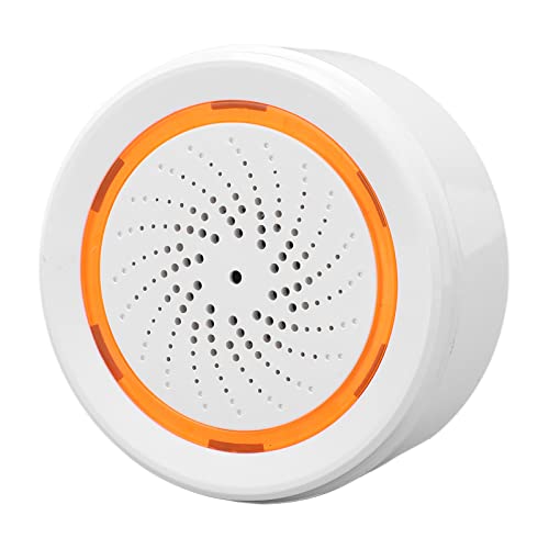 Sirena de alarma inalámbrica, multifunción 18 tonos de alarma opcionales Tamaño compacto Sonido de alarma audible y brillante de 90dB para uso doméstico (para ZigBee)