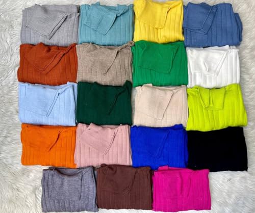 بلوفر هاي كول شتوي بياقة مرتفعة ضيقة للنساء - اختيارات ألوان متعددة، مرفق صور على الطبيعة (أسود، مقاس واحد تلبيس من 50 إلى 95 كيلوجرام حسب شكل الجسم)