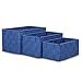 MERCURY TEXTIL- Pack de 3 Cajas de Almacenaje Decorativas, Ideal Para Organizar en el Baño, la Habitación y Salón. (Azul)