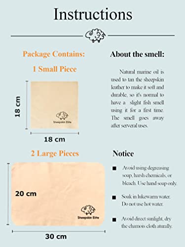 Natural Chamois Leather Eyeglass Cleaning Cloth Camera Lens Cleaning Cloths Screen Cleaning Cloth Glasses Cleaning Cloth Tablets Chamois Cleaning Cloths For Eyeglasses (3 Packs, 2 Large, 1 Small) #TOP3