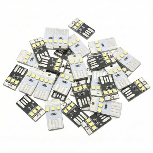 Life optimization 20-Pack Mini USB LED Light Ultra-Small Keychain Flashlight Emergency Night Light for Power Outage Camping & Survival Bright White 6000K Bulk Kit for Power Bank